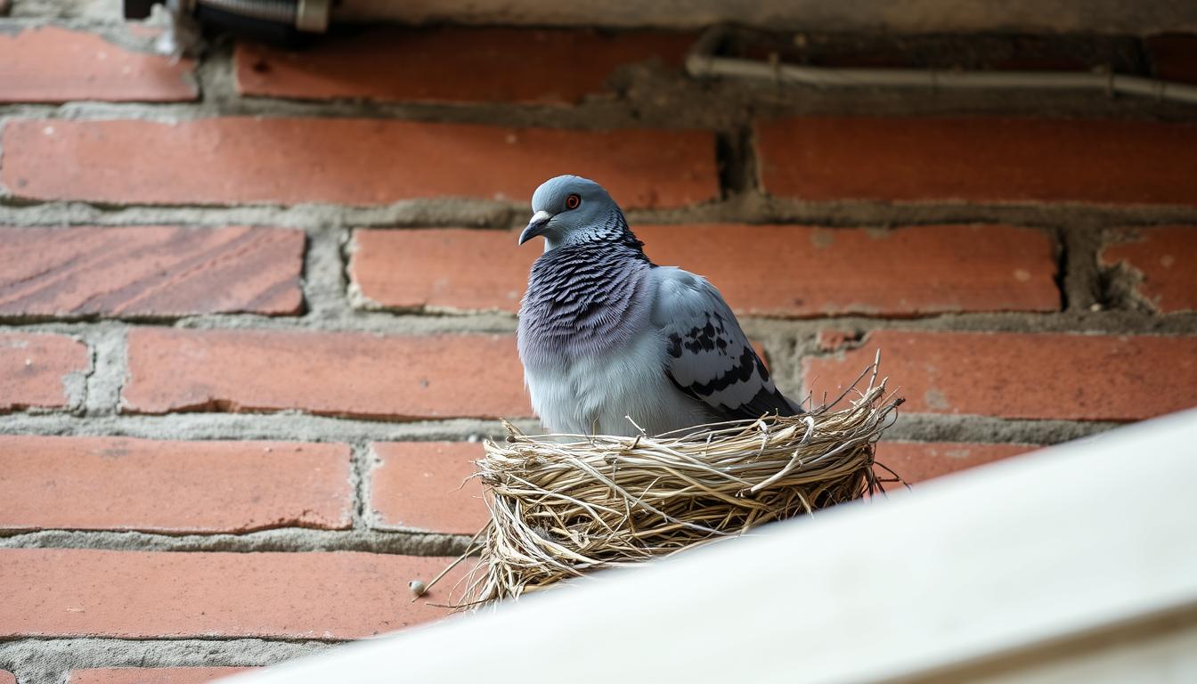 pigeon on nest